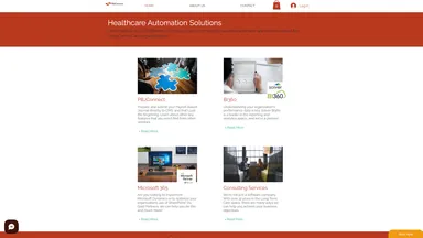 Healthcare Automation Solutions website screenshot
