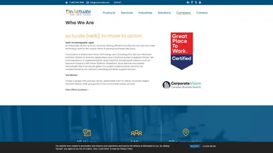 OnActuate Consulting Inc. website screenshot