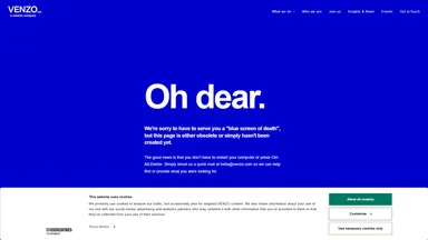 VENZO Analytics A/S website screenshot