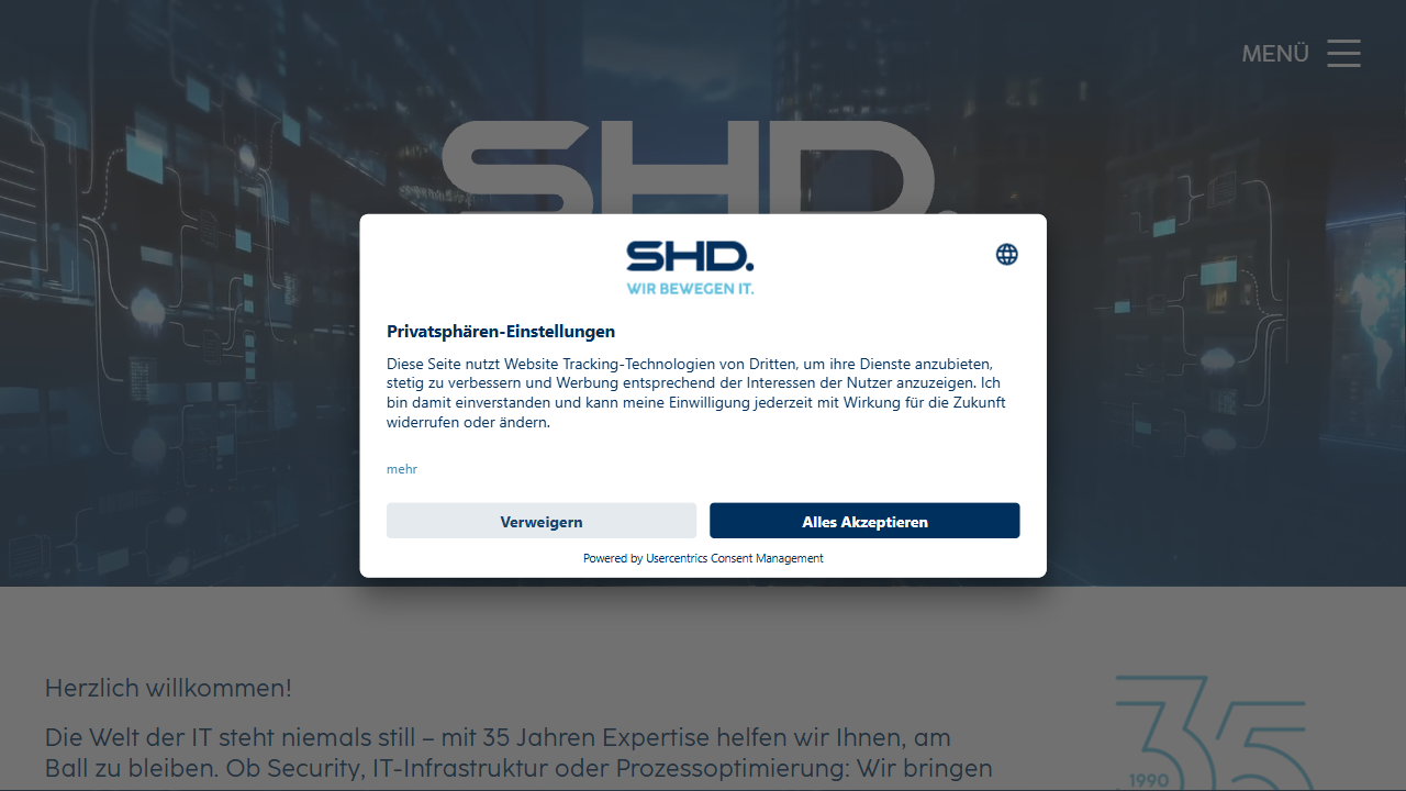 SHD System-Haus-Dresden GmbH website screenshot