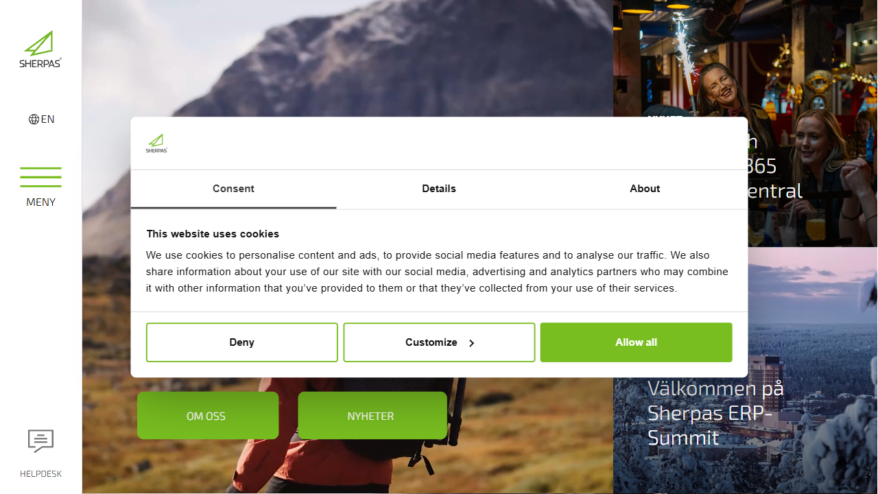 Sherpas Group AB website screenshot