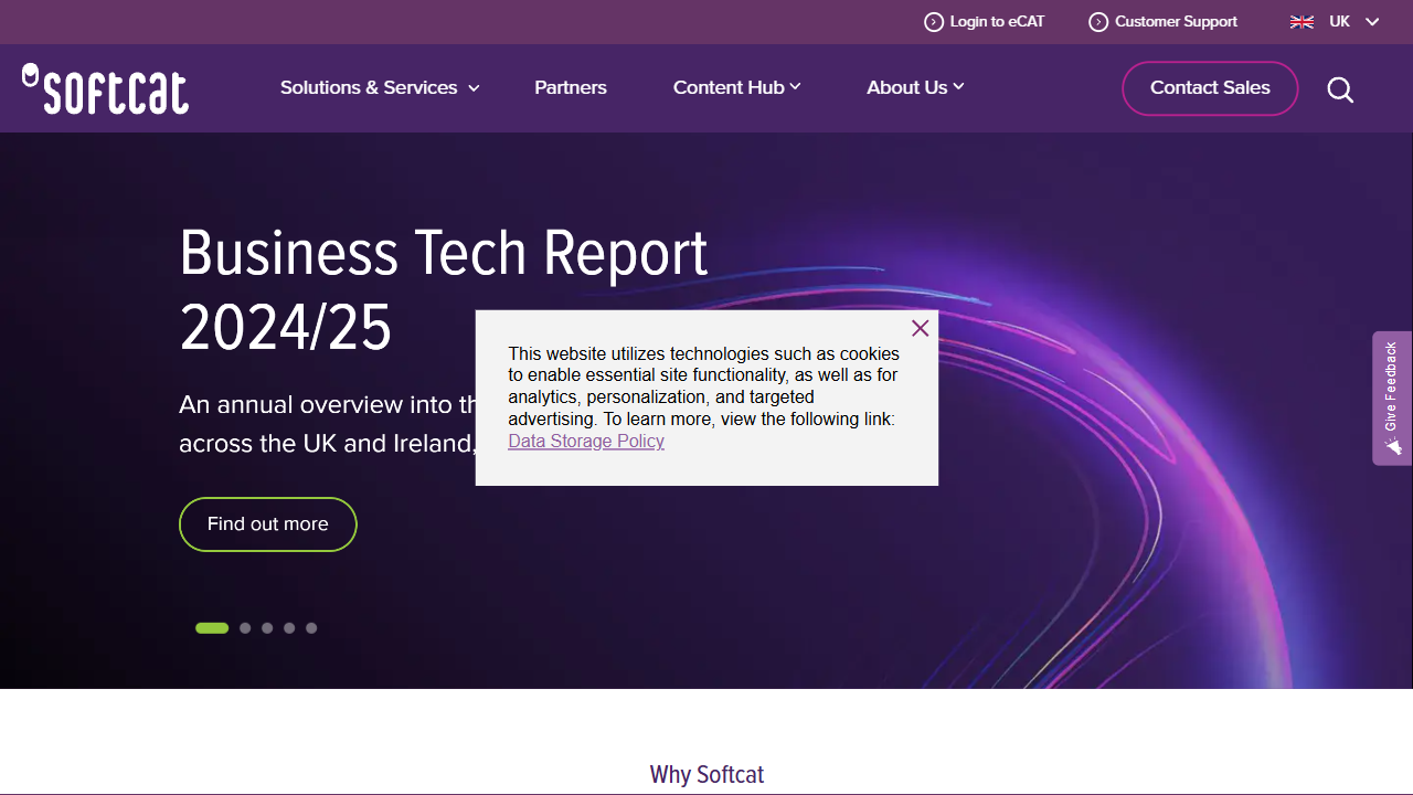 Softcat PLC website screenshot