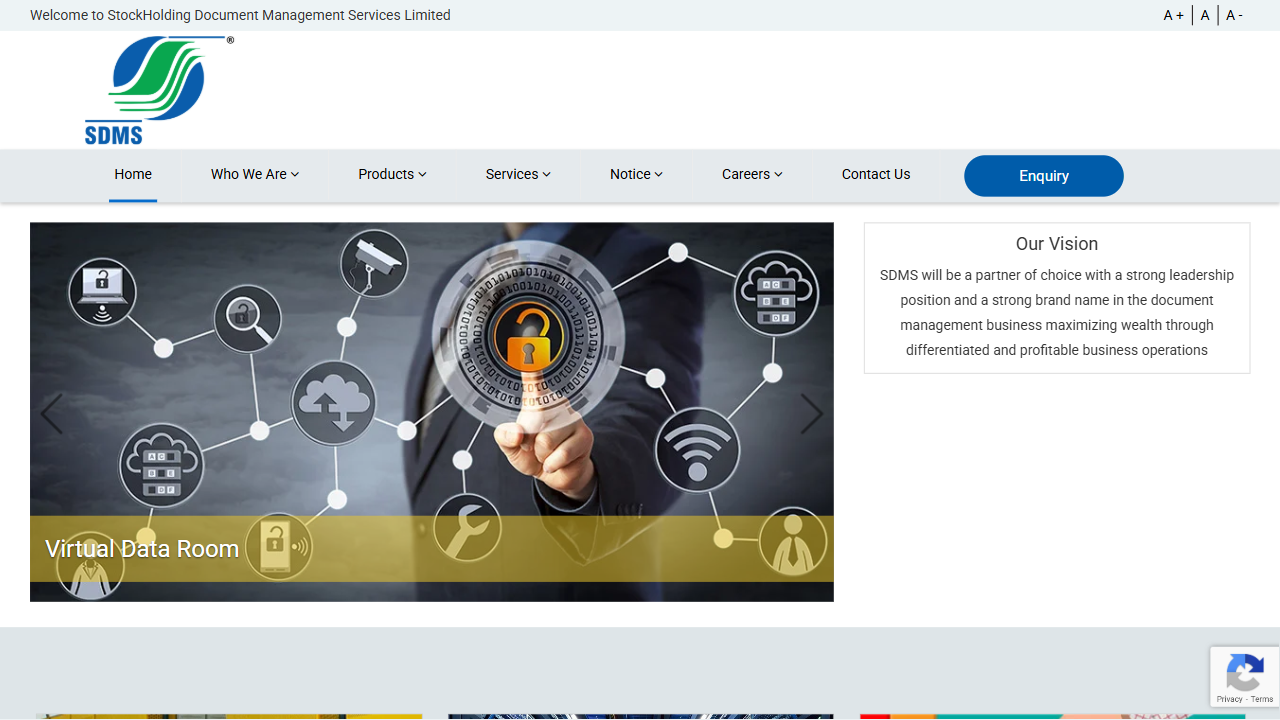 StockHolding Document Management Services Limited website screenshot