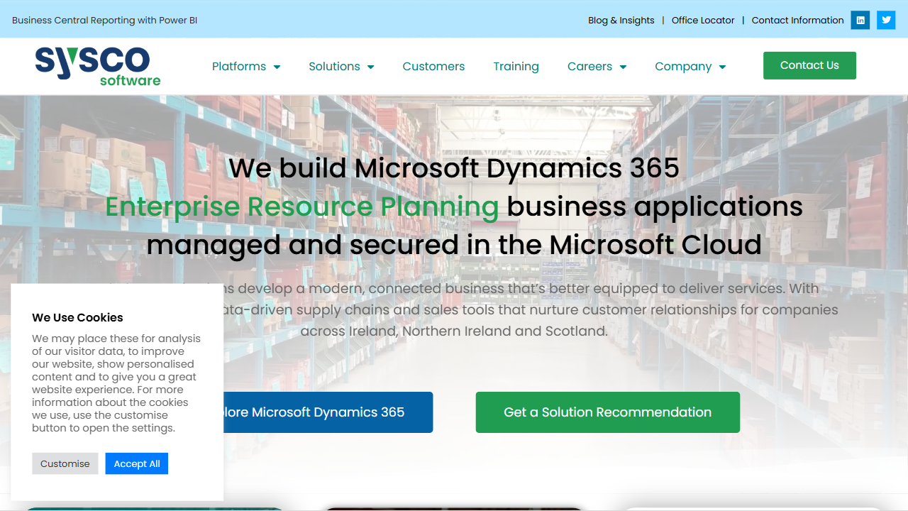 SYSCO SOFTWARE SOLUTIONS LTD. website screenshot