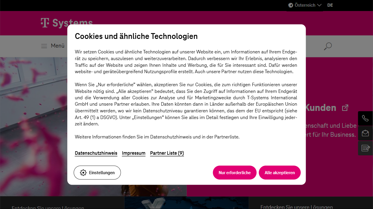 T-Systems Austria GesmbH website screenshot