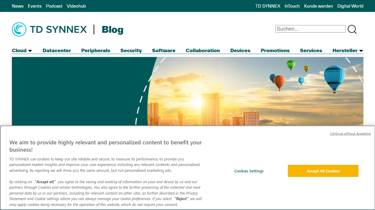 TD SYNNEX Austria GmbH website screenshot