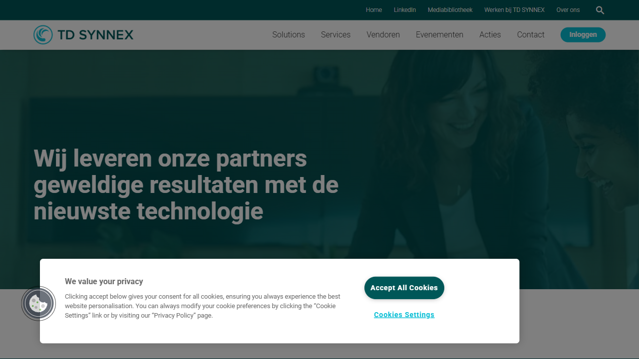 TD SYNNEX Netherlands B.V. website screenshot