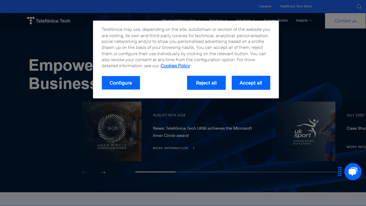 TELEFÓNICA TECH UK BUSINESS APPLICATIONS LIMITED website screenshot