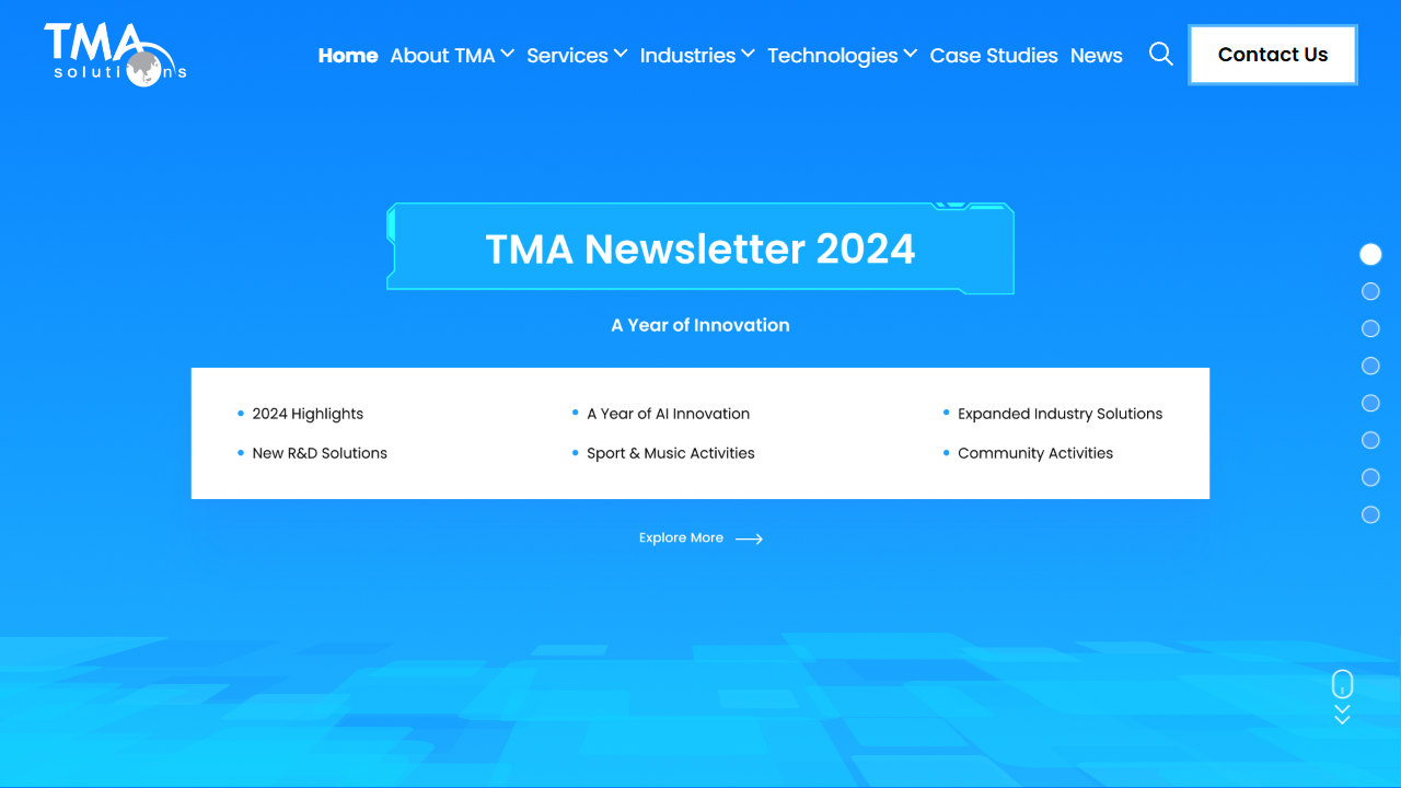 TMA SOLUTIONS website screenshot