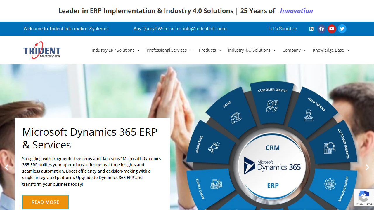 TRIDENT INFORMATION SYSTEMS PVT LTD website screenshot