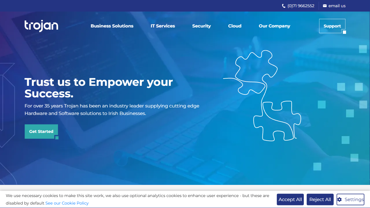 Trojan IT Business Solutions Ltd website screenshot