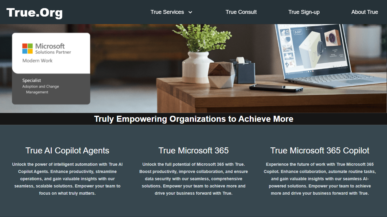 True.org Cloud website screenshot