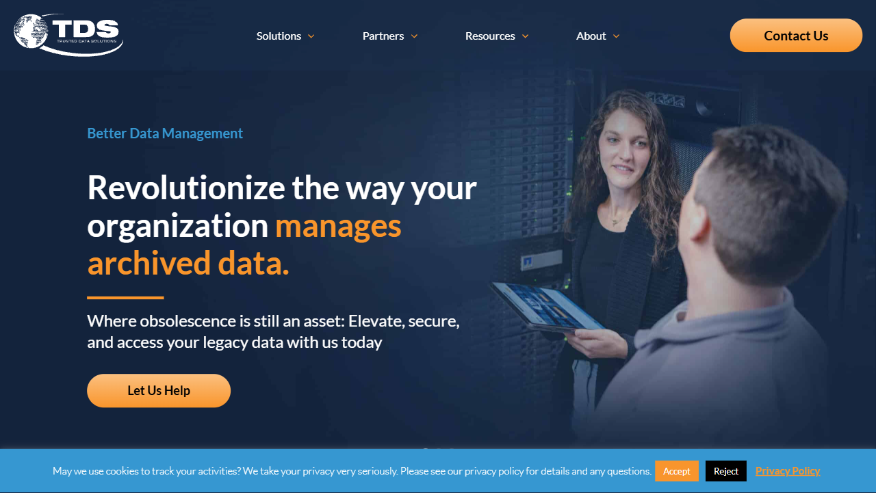 Trusted Data Solutions website screenshot