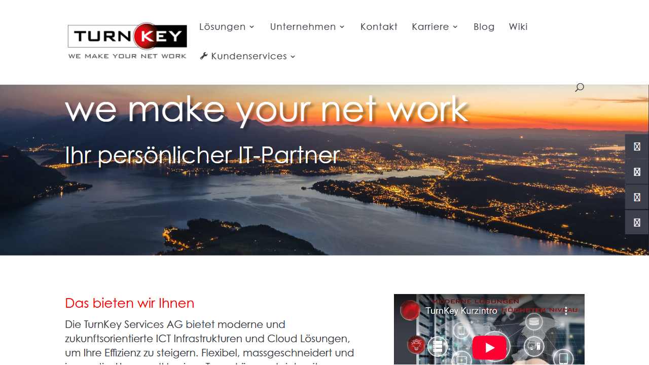 TurnKey Services AG website screenshot