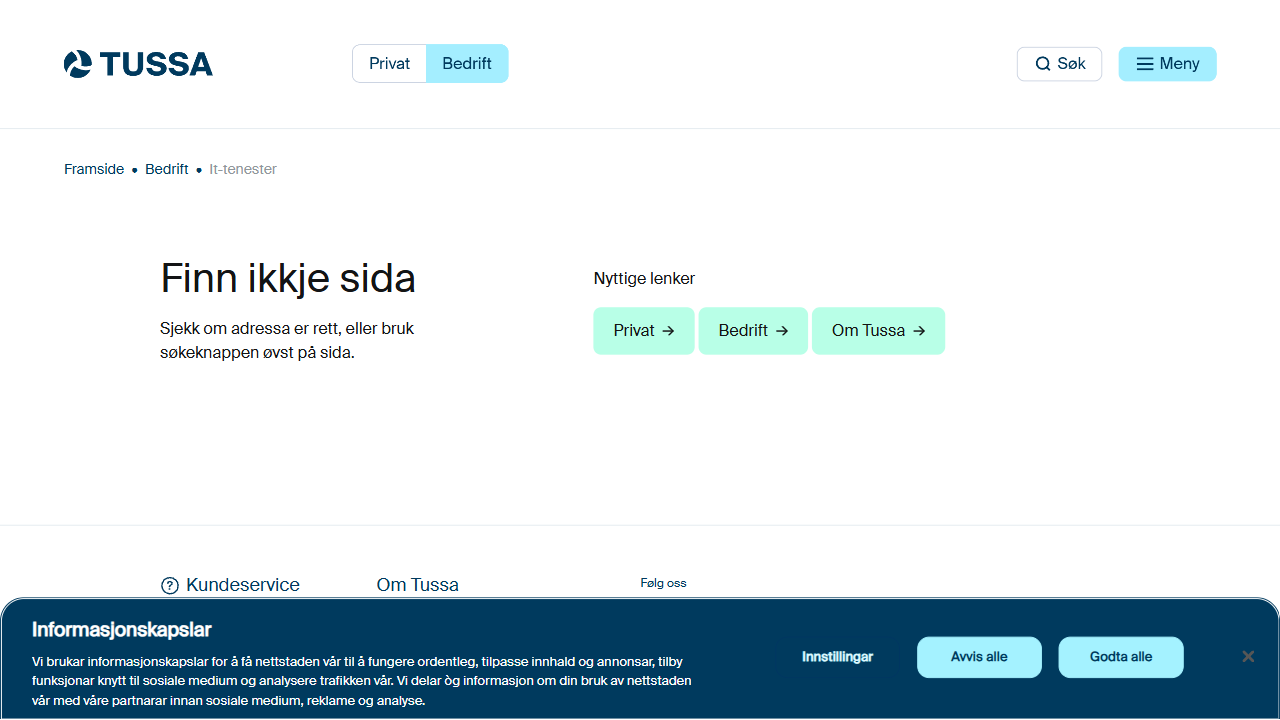 Tussa Ikt AS website screenshot