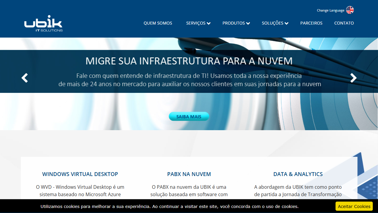 Ubik do Brasil Solucoes em Tecnologia Ltda website screenshot