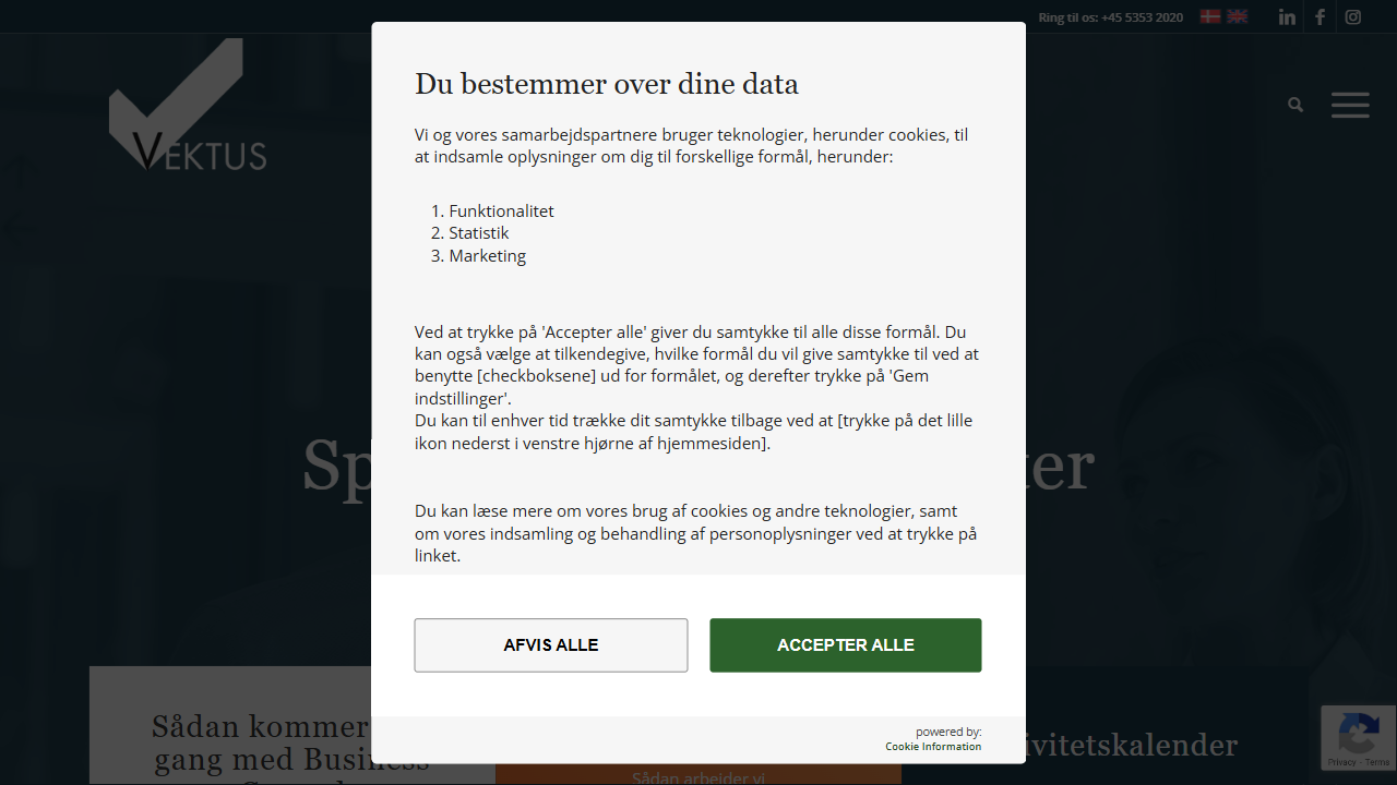 Vektus A/S website screenshot
