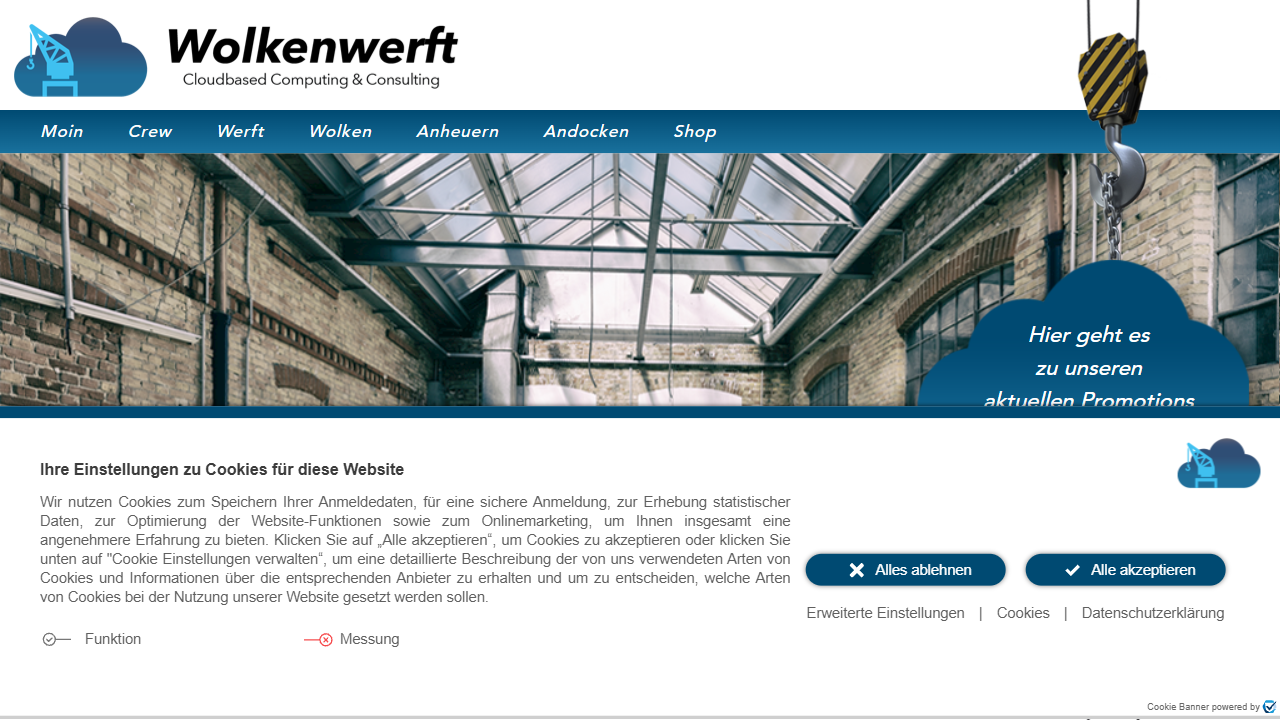 Wolkenwerft GmbH website screenshot